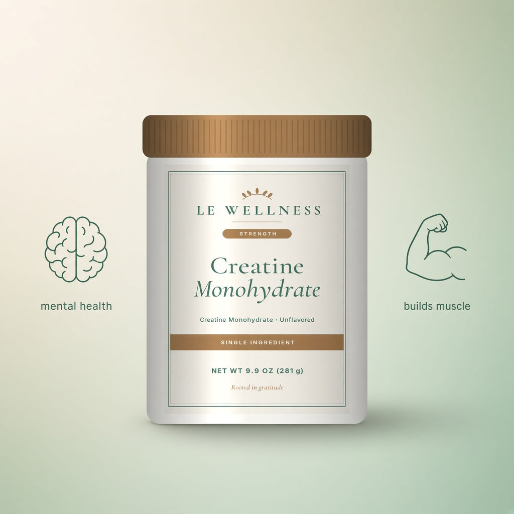 Le Wellness Creatine Monohydrate supports mental health and builds muscle