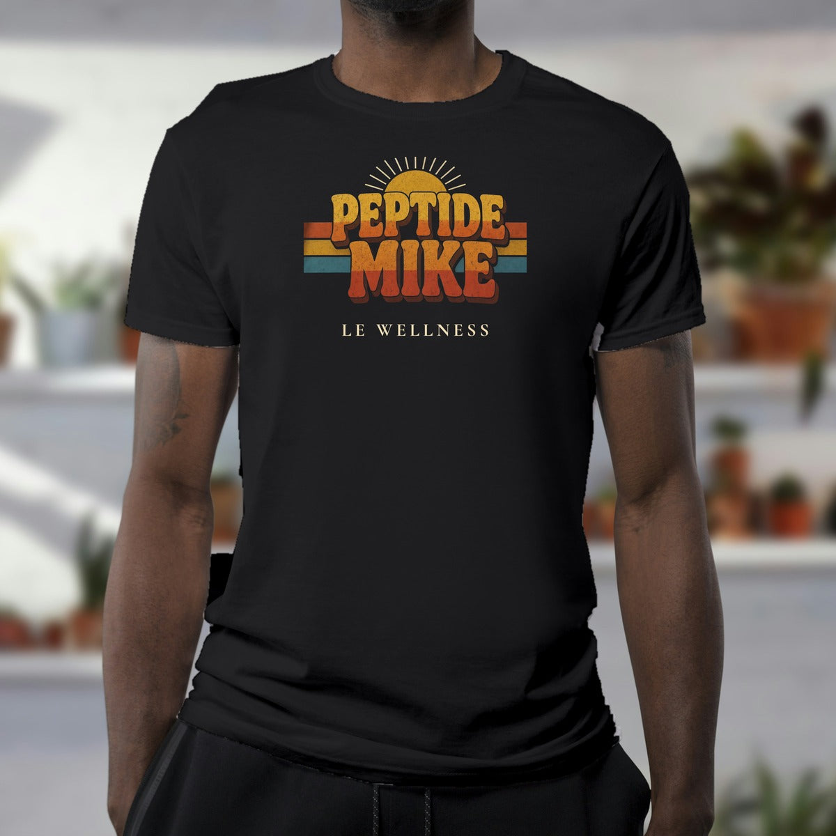 Peptide Mike Tee – 70s Sunset, Black