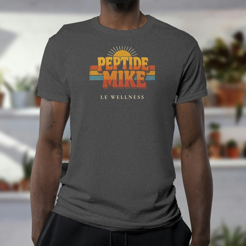 Peptide Mike Tee – 70s Sunset, Dark Grey Heather