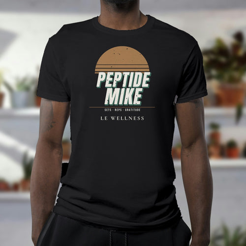 Peptide Mike Tee – 80s Gym Poster, Black